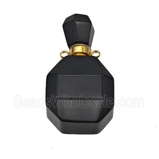 Natural Black Obsidian Perfume Bottle Pendant