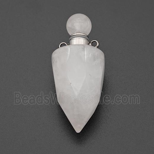 Natural Clear Quartz Perfume Bottle Pendant Bullet