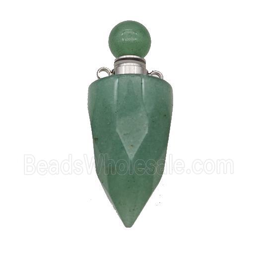 Natural Green Aventurine Perfume Bottle Pendant Bullet