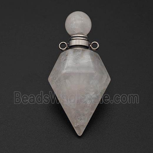 Natural Clear Quartz Perfume Bottle Pendant