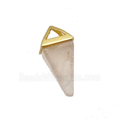 Natural Rose Quartz Pendulum Copper Gold Plated