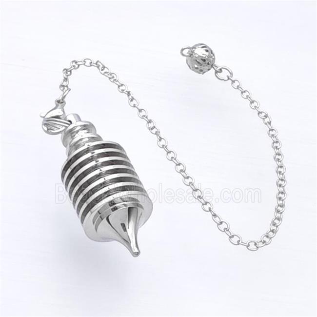 Alloy Pendulum Pendant With Chain Platinum Plated