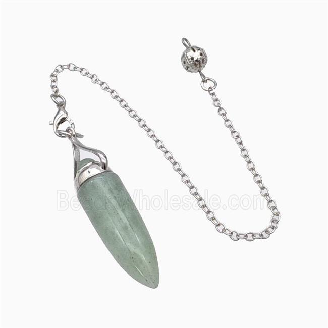 Green Aventurine Bullet Pendant With Chain