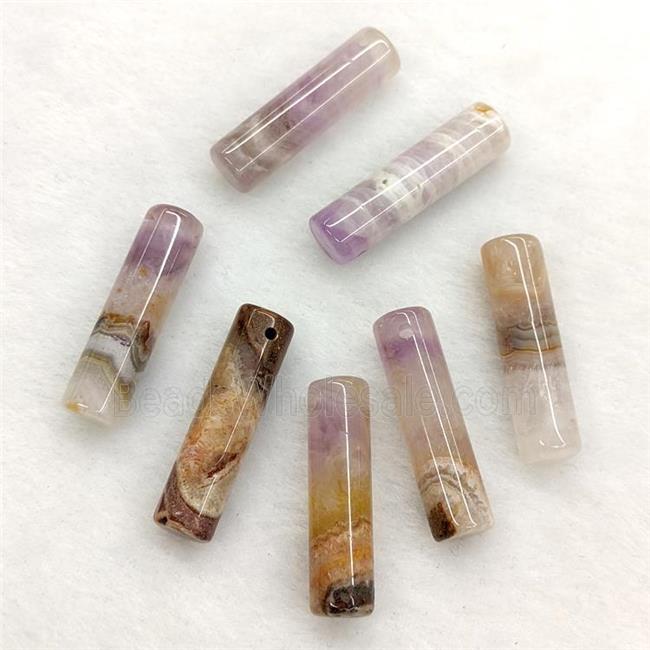 Natural Aurora Amethyst Agate Column Pendant