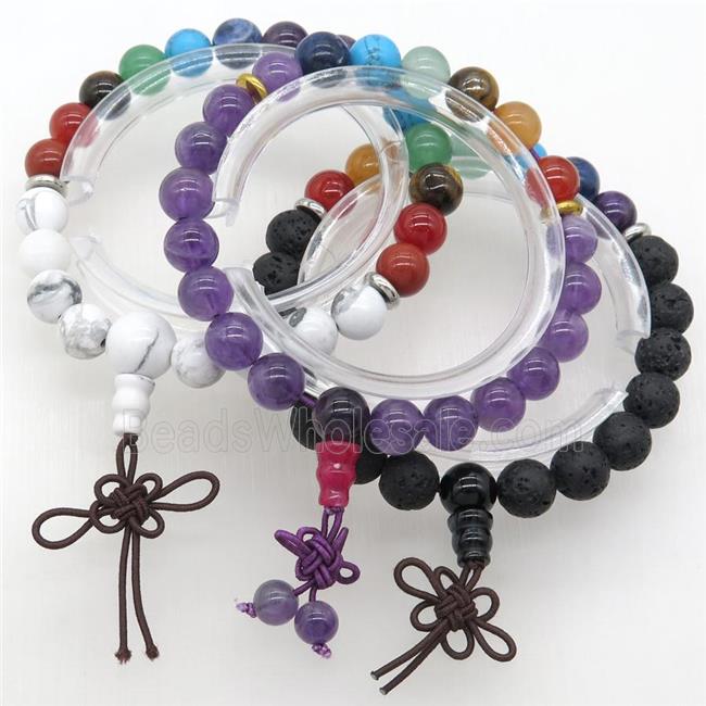 Chakra Bracelets with gemstone, mix, stretchy