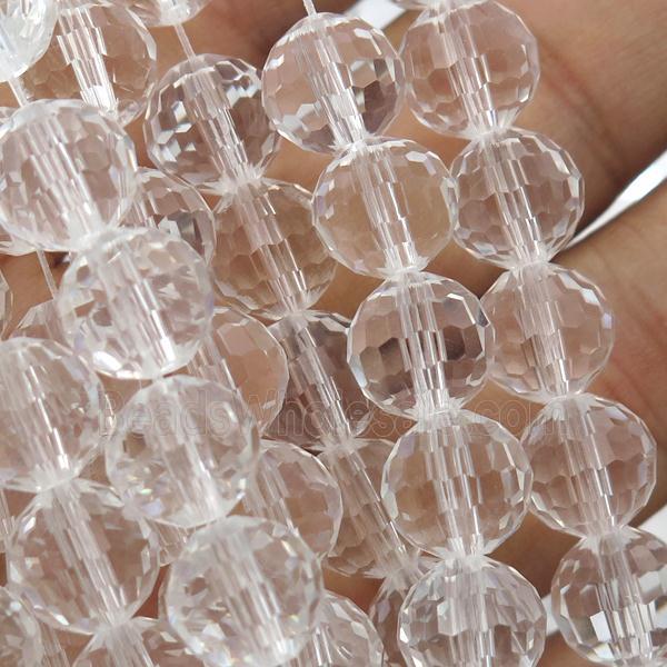 clear Chinese Crystal Glass Beads, faceted round