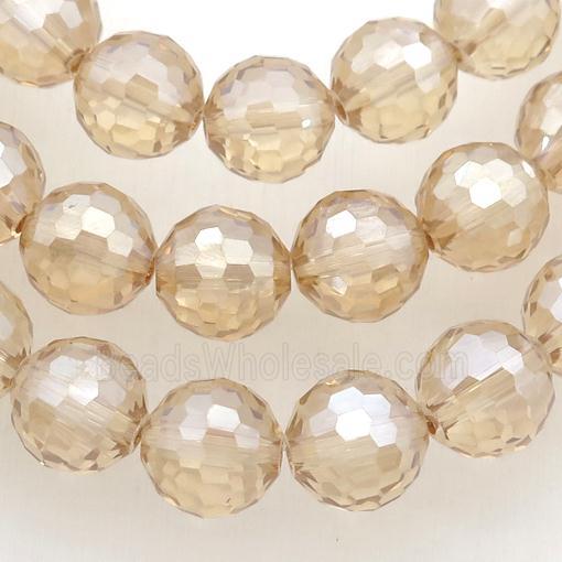 Chinese Crystal Glass Beads, champagne, faceted round
