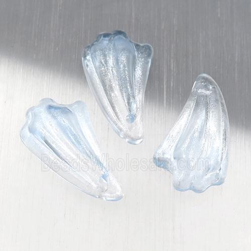 lt.blue crystal glass petal beads