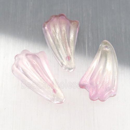 lt.pink crystal glass petal beads