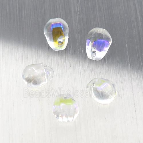 crystal glass teardrop beads, AB-color electroplated