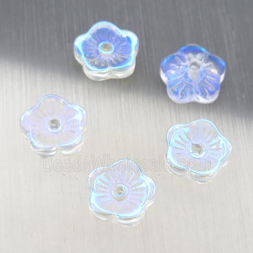 clear crystal glass capbeads, AB-color electroplated