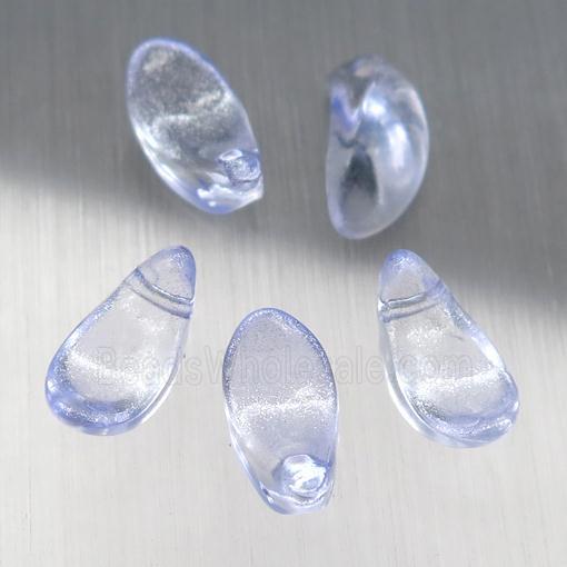 lt.blue crystal glass petal beads