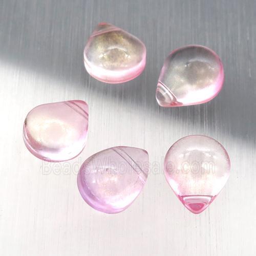 pink crystal glass teardrop beads