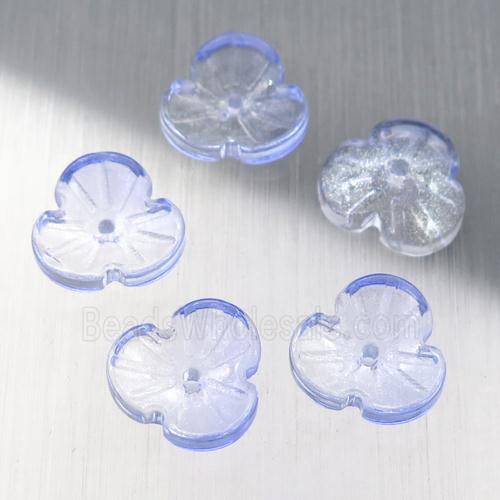 blue crystal glass clover beads