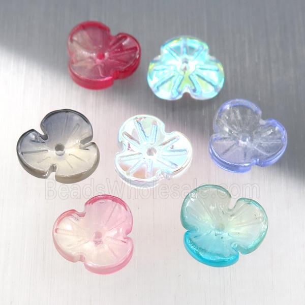 crystal glass clover beads, mixed color