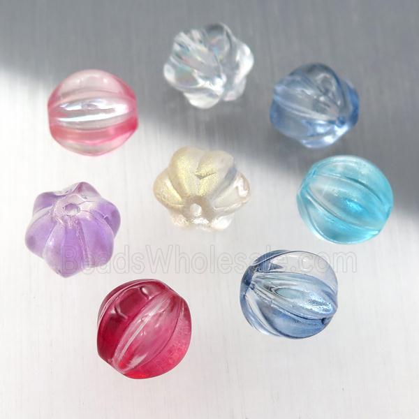 crystal glass melon beads, mixed color