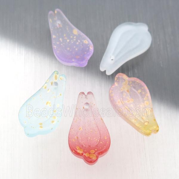 matte jadeite glass petal beads, mixed color