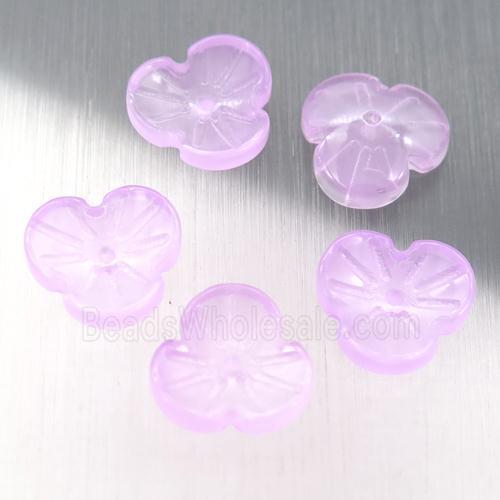 lt.purple jadeite glass clover beads