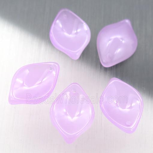 purple jadeite glass leaf beads