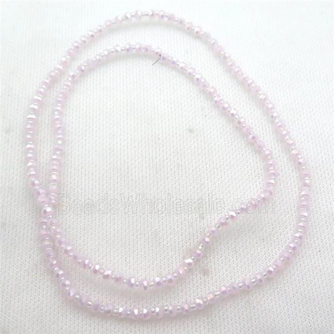 pink Jadeite Glass Beads, faceted rondelle