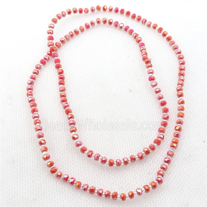 orange Jadeite Glass Beads, faceted rondelle
