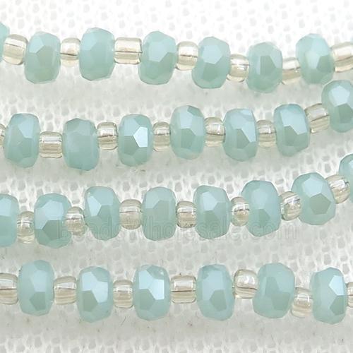 Jadeite Glass Beads, faceted rondelle
