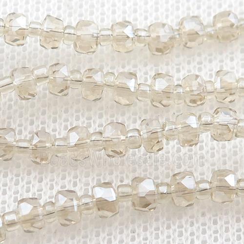 champagne Crystal Glass Beads, faceted rondelle