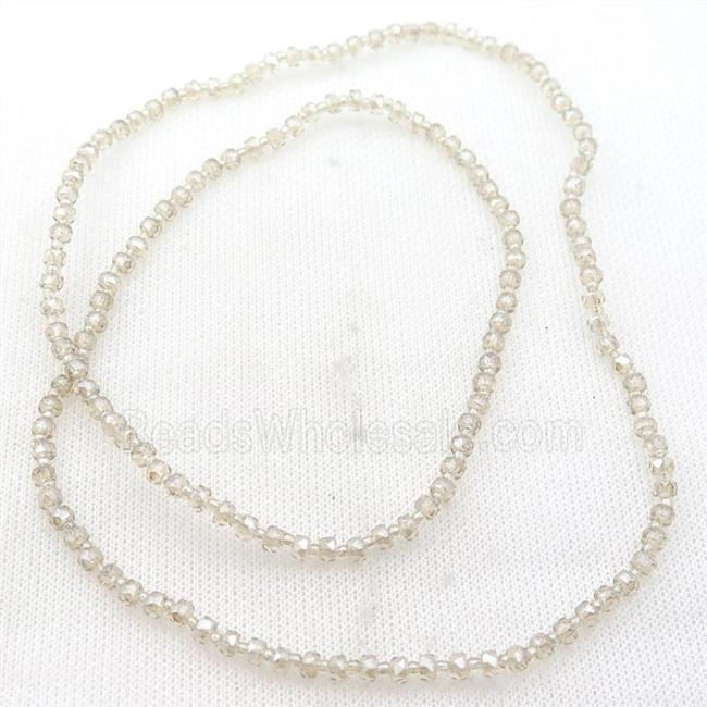 champagne Crystal Glass Beads, faceted rondelle