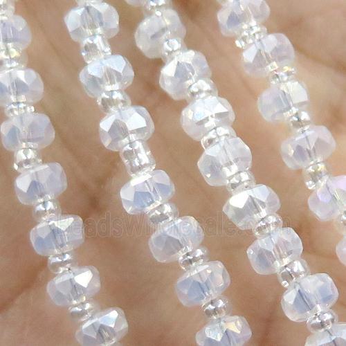Crystal Glass Beads, faceted rondelle
