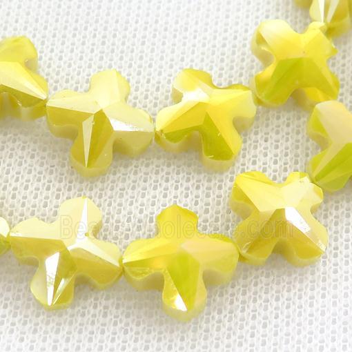 yellow Crystal Glass cross Beads