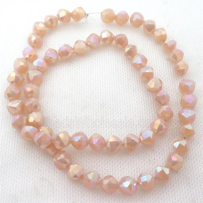 peach Jadeite Glass Beads, freeform
