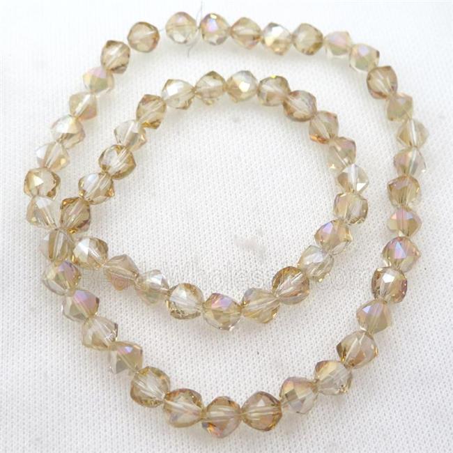 gold champagne Crystal Glass Beads, freeform