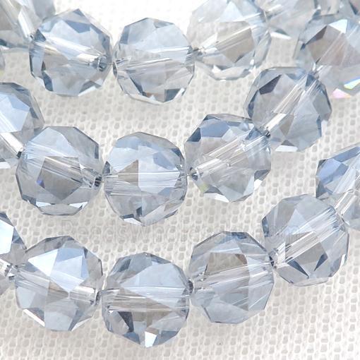 grayblue Crystal Glass Beads, faceted round