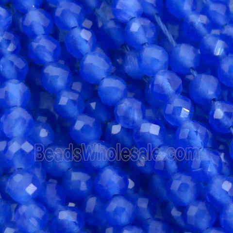 skyblue Cat eye stone Beads, faceted round