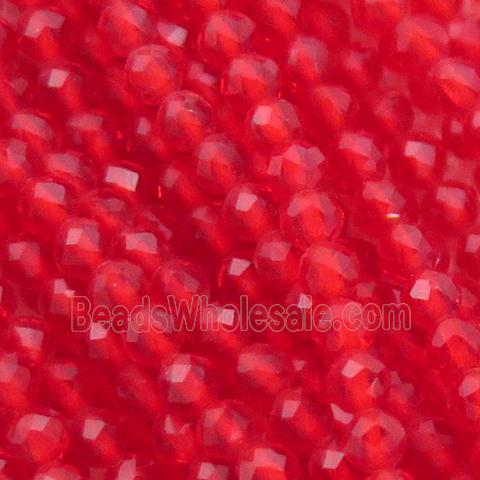 red Cat eye stone Beads, faceted round