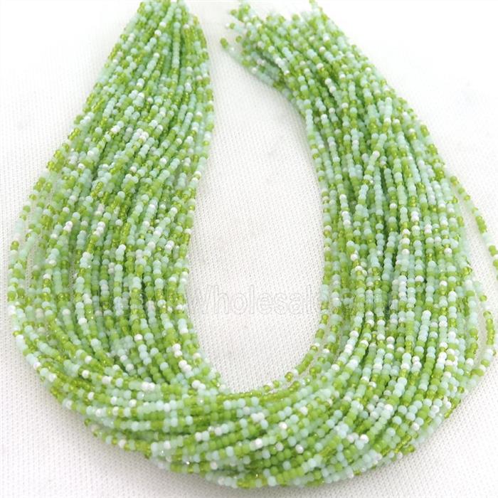 mix Jadeite Glass beads, faceted rondelle