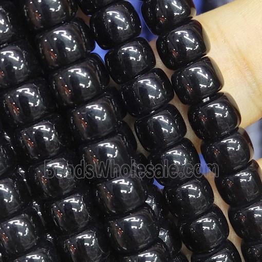 black Jadeite Glass beads, barrel