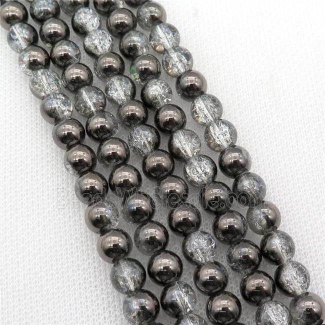 round Crackle Crystal Glass Beads