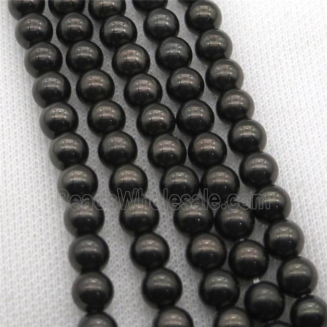 round black Crystal Glass Beads
