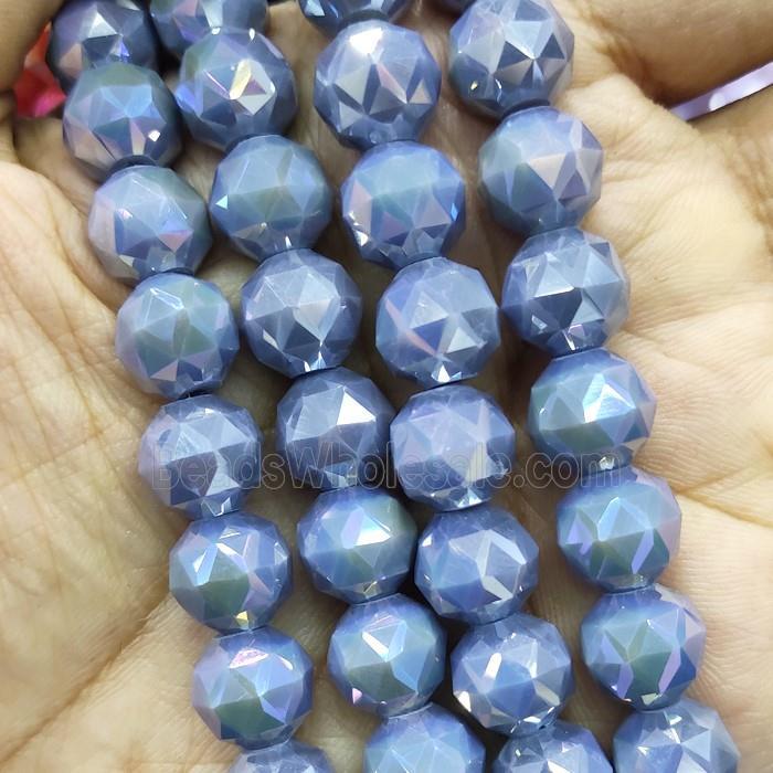 Jadeite Glass Beads, faceted round