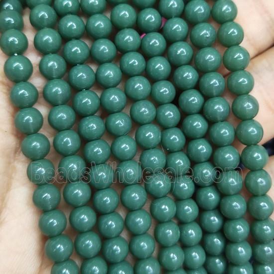 green fire Lacquered Glass Beads, round