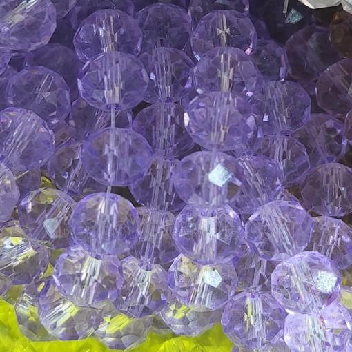 Purple Chinese Crystal Glass Beads Faceted Rondelle