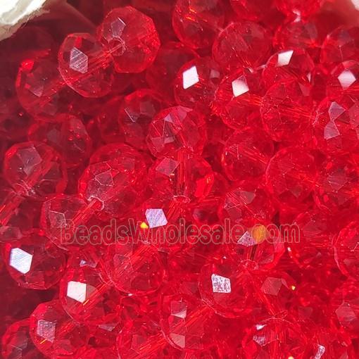 Red Chinese Crystal Glass Beads Faceted Rondelle