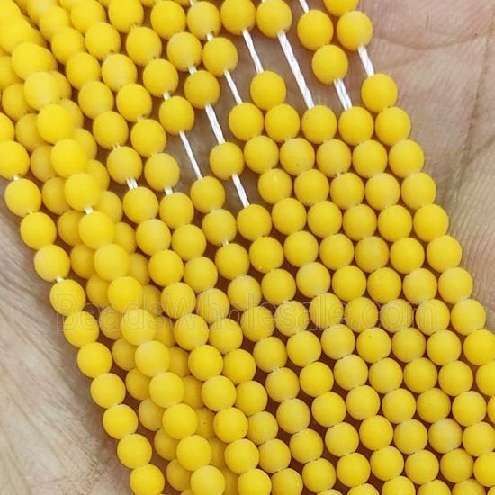 Golden Glass Seed Beads Round Matte