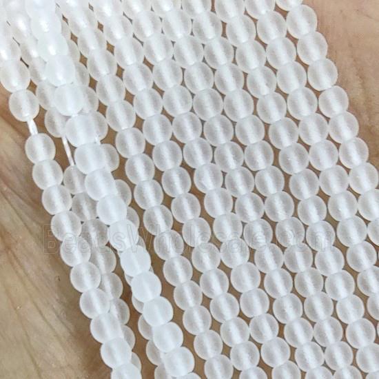 Clear Glass Seed Beads Round Matte