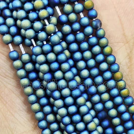 GreenBlue Glass Seed Beads Round Matte