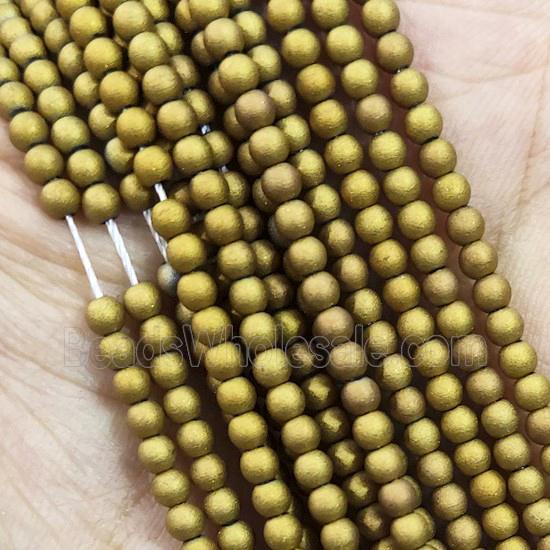 Golden Glass Seed Beads Round Matte