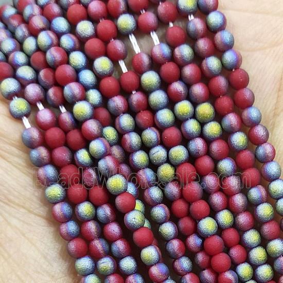 Red Glass Seed Beads Round Matte