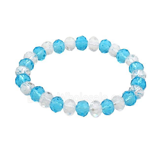 Crystal Glass Bracelet Stretchy Faceted Rondelle