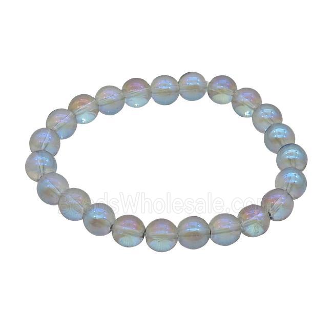 Grayblue Crystal Glass Bracelet Stretchy